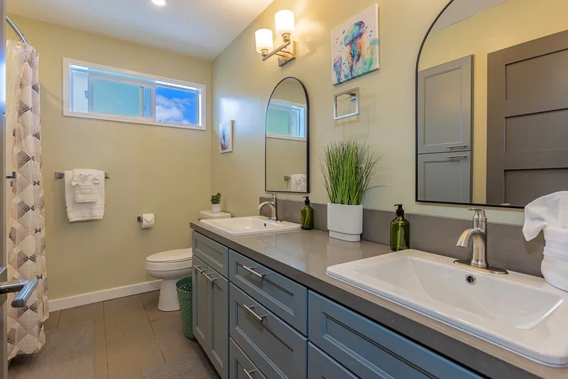 Large Bathroom Central to All Rooms — Modern 3BR Home, Wailuku